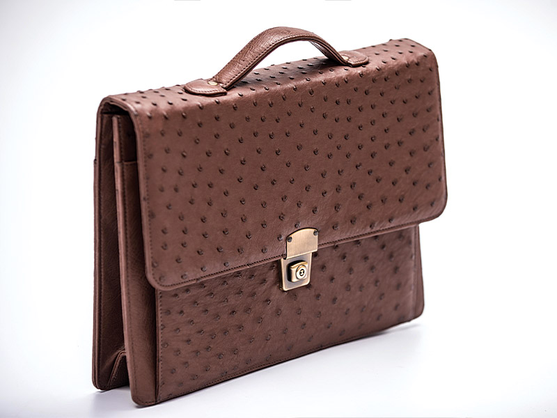 briefcase-1 Ostrich Leather Briefcase