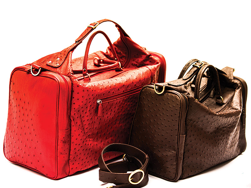Ostrich Leather Travel Bag